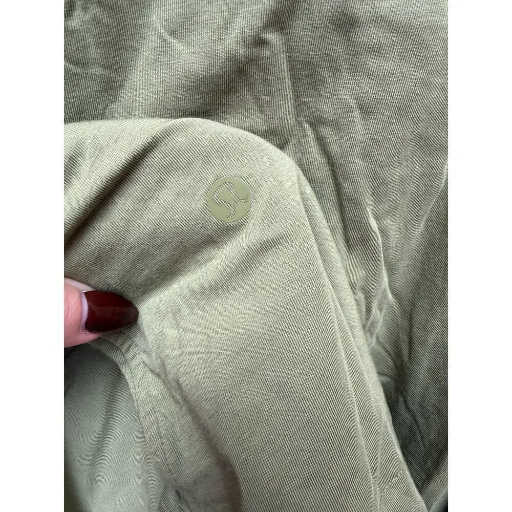 Lululemon Olive Green Softstreme Wrap-Front Tie Waist Dress | Size 8